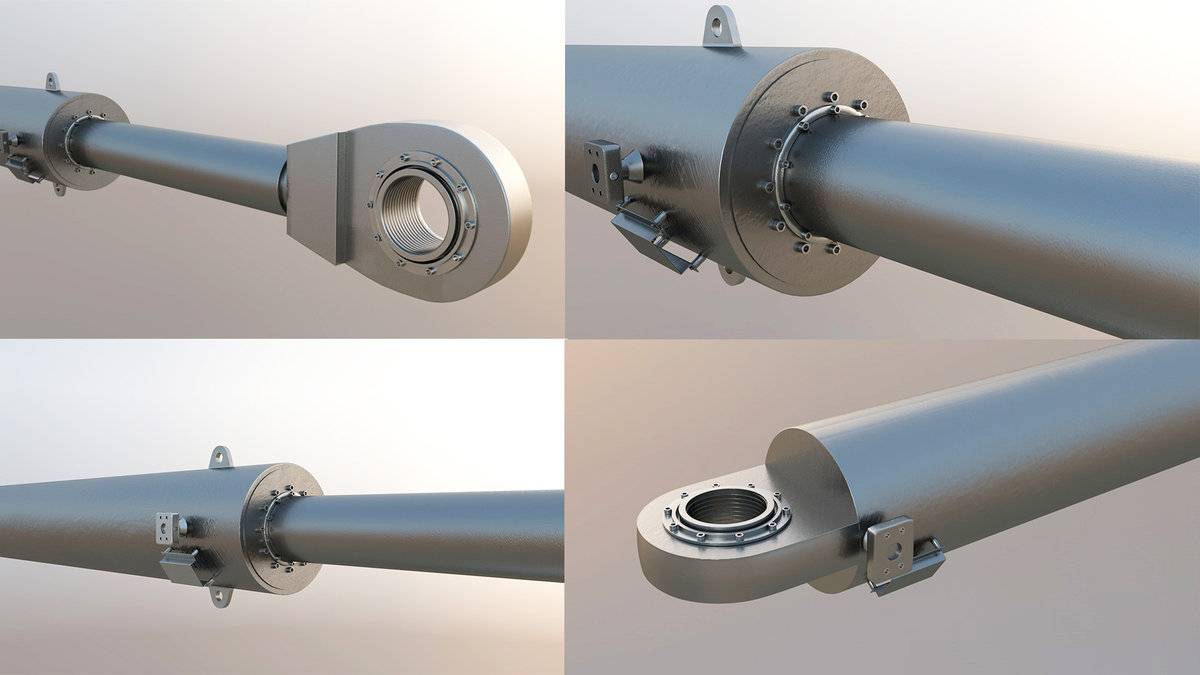 Model 3D cylindru hydraulicznego dla REMONTOWA HYDROSTER SYSTEMS Sp. z o.o.